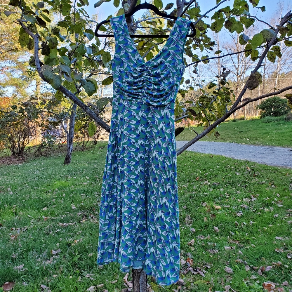 Boden Knit Green and Blue Dress